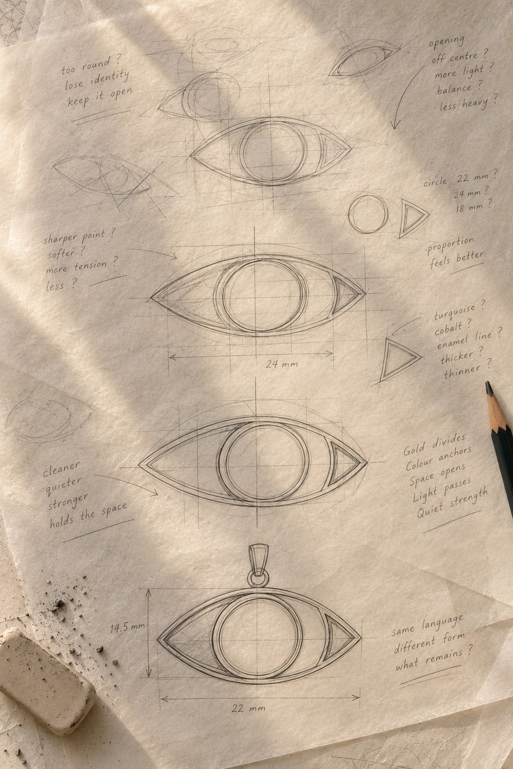 Hoja de trabajo: el Ojo redibujado, medido y cuestionado.
